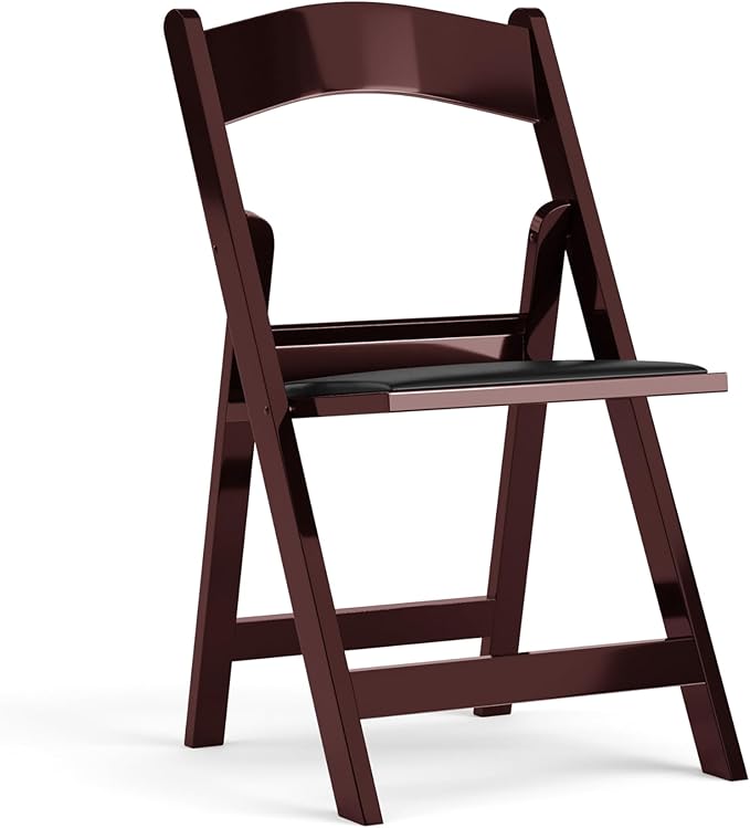 Flash Furniture Hercules⢠Series Folding Chair - Red Mahogany Resin â 1000LB Weight Capacity Comfortable Event Chair - Light Weight Folding Chair