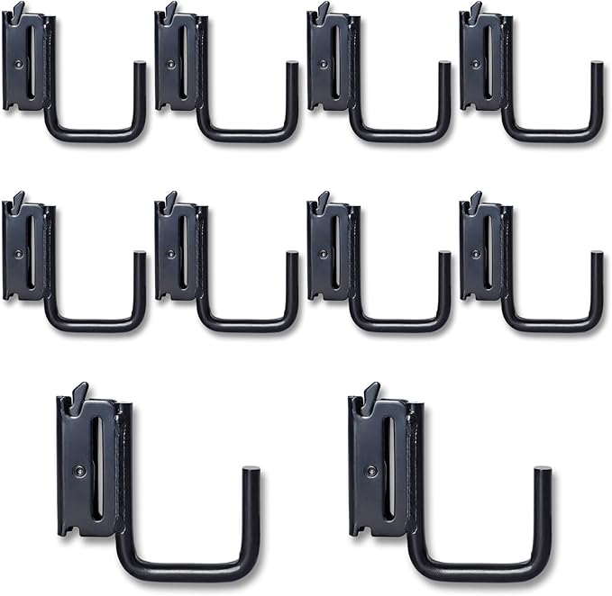 10 Pack 2" E Track J Hooks Heavy Duty Black Steel E-Track Tie Down Accessories for Box Truck, Enclosed Trailer, Garage, Vans, Warehouse, Workshop