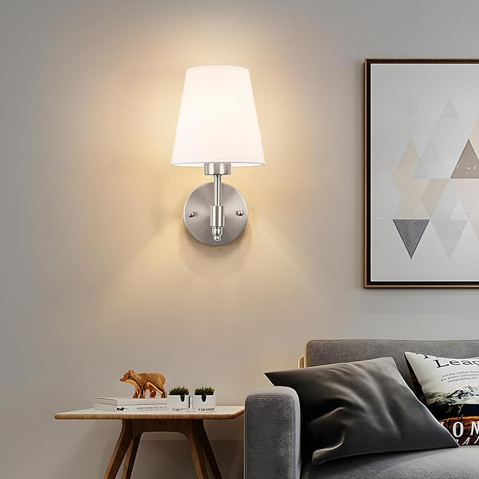 Peel and Stick Wall Sconces, Stick On Wall Sconce Set of 2, Battery Operated