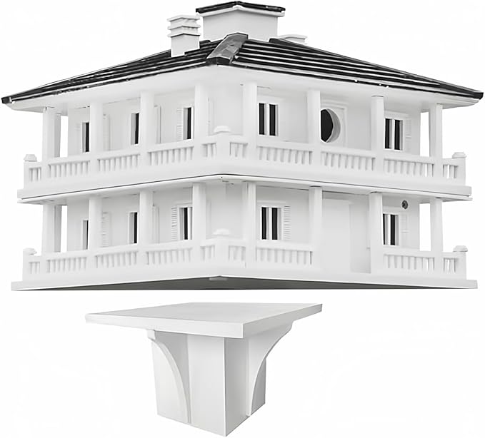 Clubhouse Bird House with Decorative Post Mounting Bracket