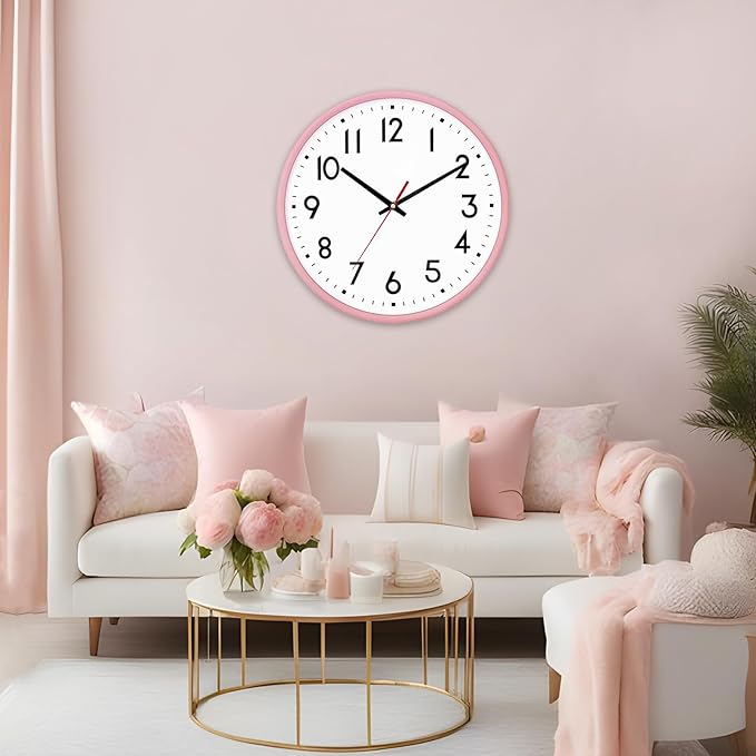 HZDHCLH Wall Clock Silent Wall Clocks Battery Operated 10 Inch Modern Non