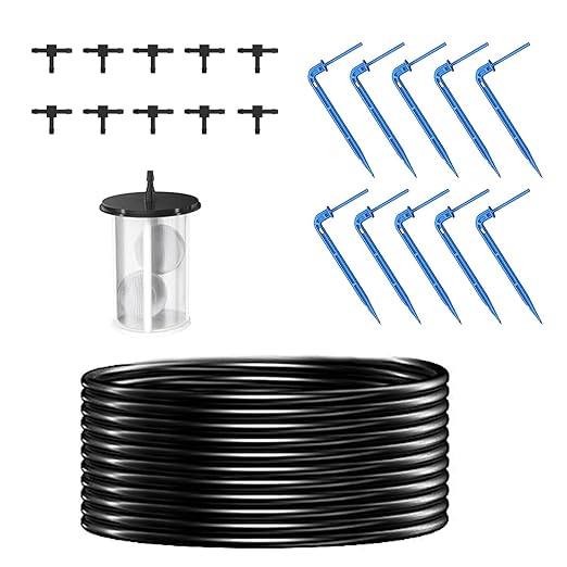 Solar Drip Irrigation Kit Accessories, 32.8FT Tubing, Drip Irrigation Extra Accessories Kit
