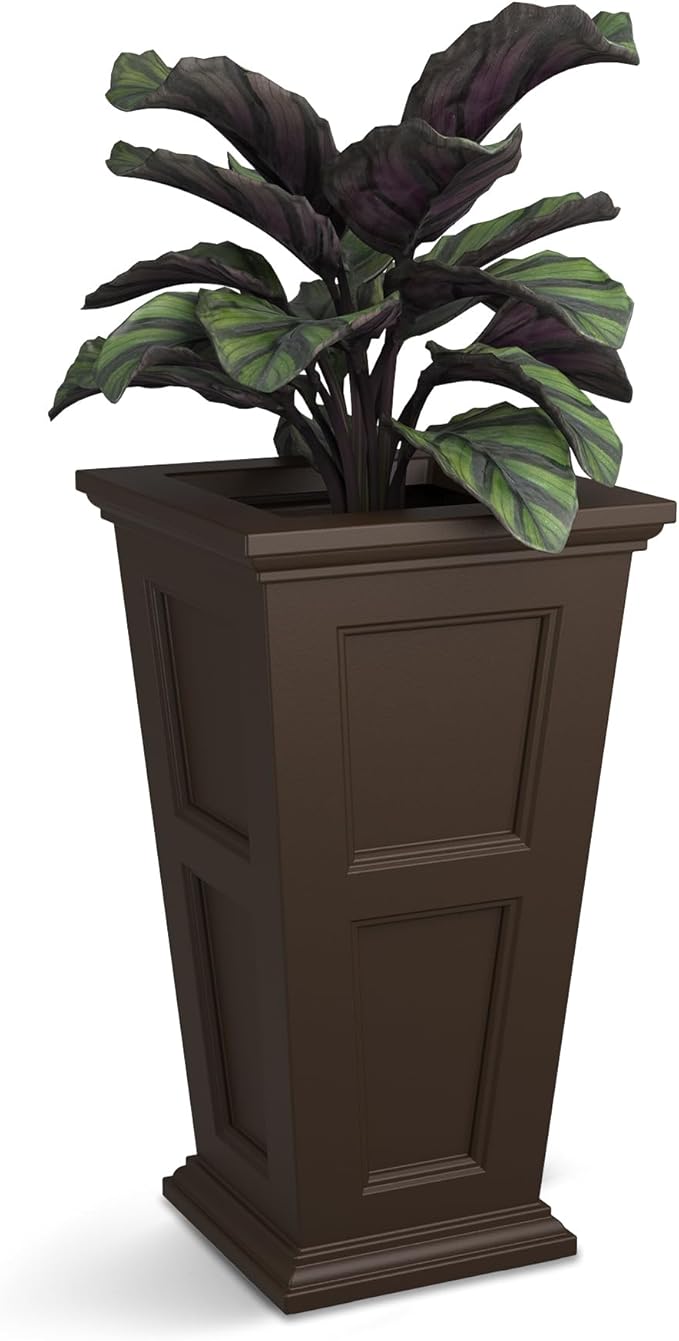 Mayne Fairfield 28-Inch Tall Planter â Self-Watering, Weather-Resistant Planter for Flowers â Durable Outdoor Design for Patio, Porch, or Entryway