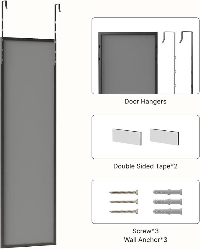 Kosmonia 48x14 Inch Full Length Tempered Glass Door Mirror
