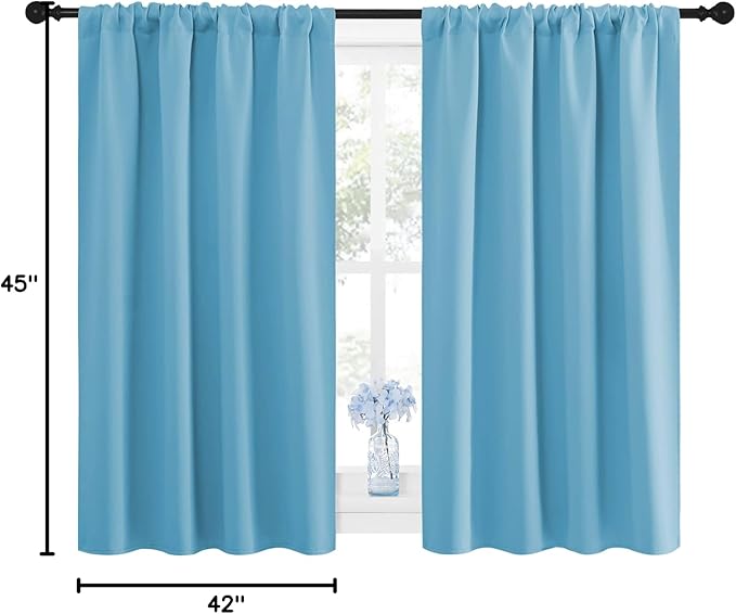 NICETOWN Kitchen Window Blackout Curtain Panels