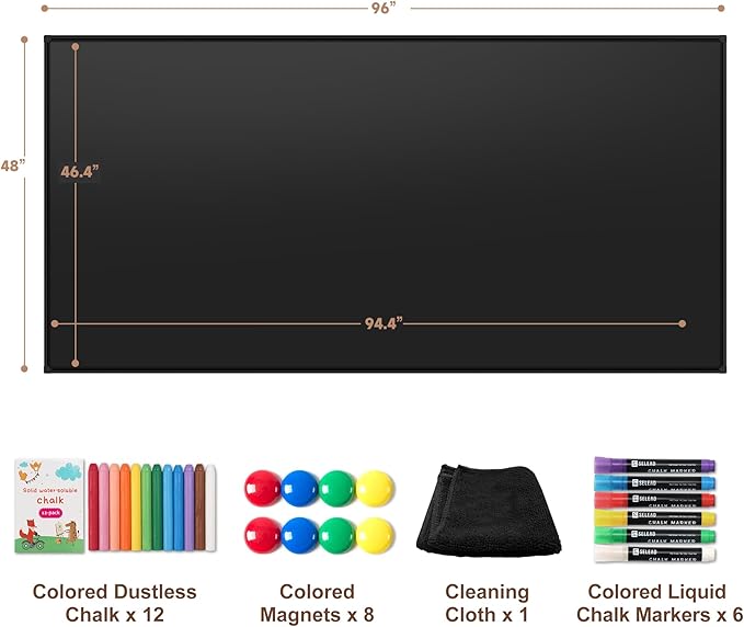 SELEAD Huge Magnetic Chalkboard 96 x 48 Inches