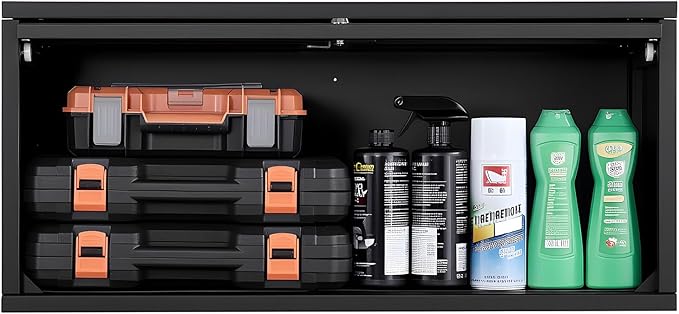 VEVOR Metal Wall Cabinet, 30.31W x 12.01D x 14.02H Inch, Floating Garage Tool