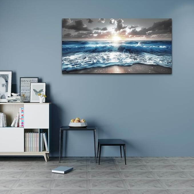hyidecorart Canvas Wall Decor For Office Large Wall Art For Living Room Blue