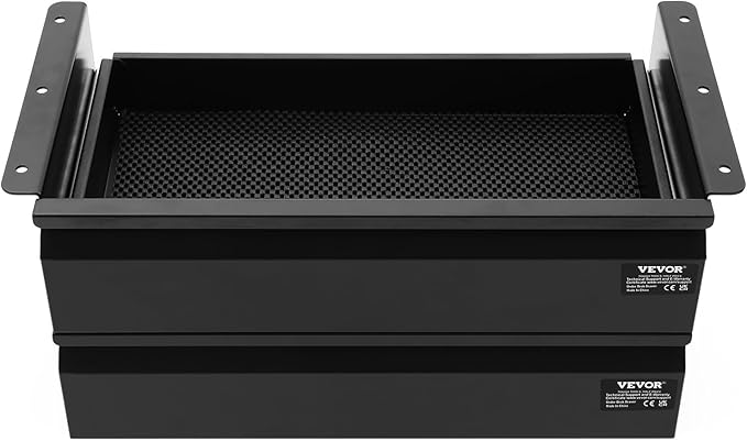 VEVOR Under Desk 2 Layer Slide Out Drawer, 16 inch Under Desk Pull-out Drawer for Home Office Sit Stand Workstation, Black