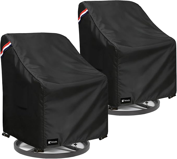 Outdoor Swivel Rocker Chair Cover 2 Pack,Waterproof Rocking Chair Covers, All-Weather Protection Outdoor Lawn Patio Furniture Covers for Patio Chair 35" W x 38" D x 32" H, Black