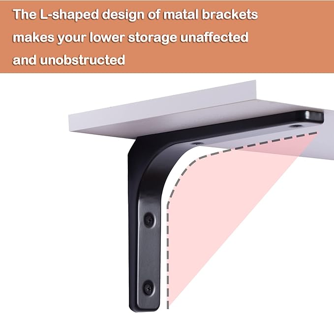 DINZI LVJ Long Wall Shelves, 23.6 Inch Wall Mounted Shelves Set of 2,
