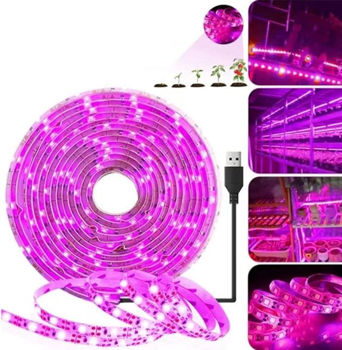 LED Grow Light Strips,Waterproof Full Spectrum Plant Grow Light, USB 13.12ft 240LEDs, Flexible Growing Lamp for Indoor Plants Succulents Hydroponics Greenhouse Gardening