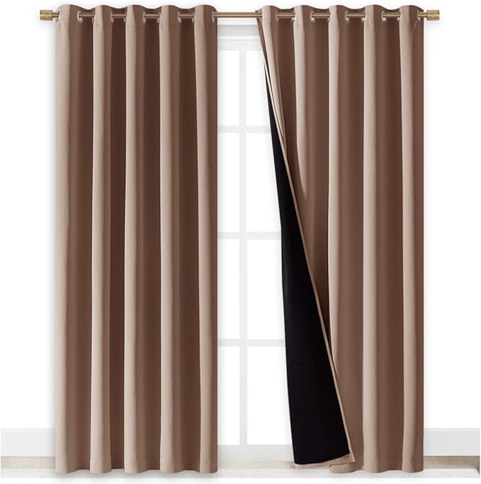 NICETOWN Warm Curtains for Winter, 100% Blackout Curtains Thermal, Noise