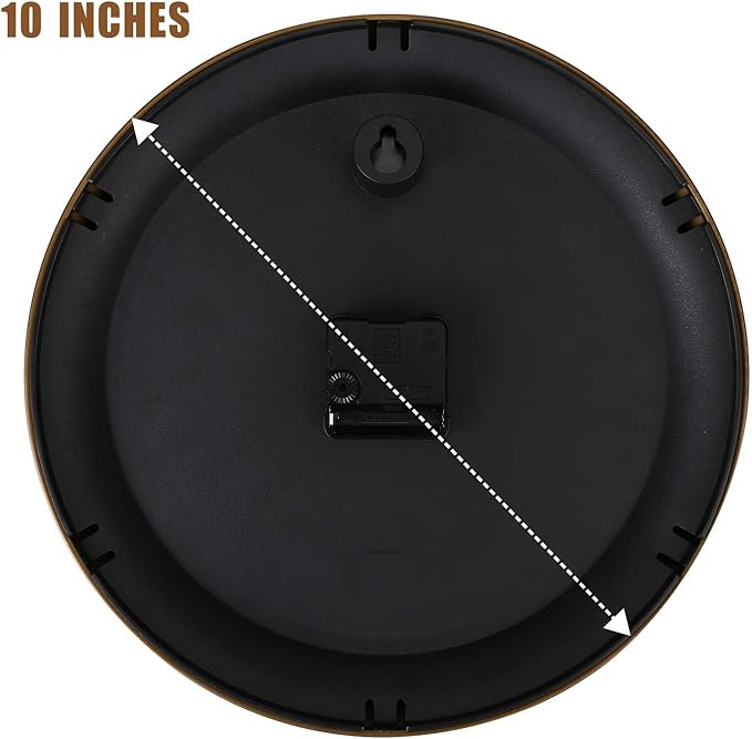 Plumeet Small Metal Wall Clock, Arabic Numerals, Battery Operated