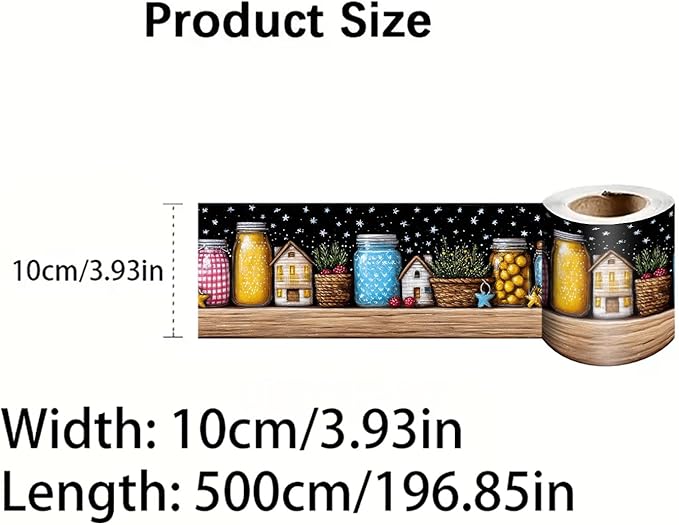 Mason Jar Wallpaper Border 196x4 Inch Removable Wall Border Peel and Stick