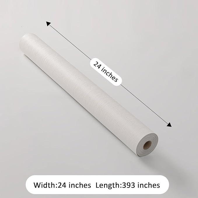 FUKU MON Cream White Grasscloth Wallpaper Peel and Stick 24" x 394" Thickened