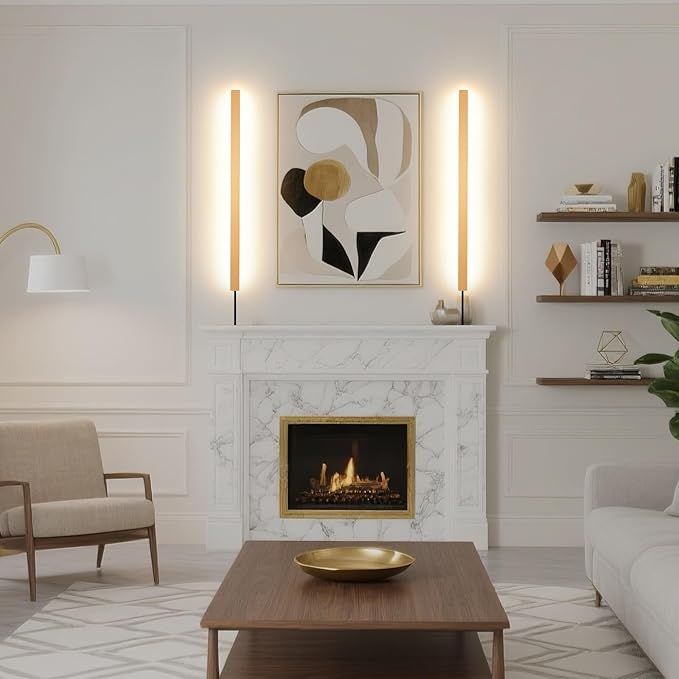 KELUOLY Modern Plug in Long Wall Sconce, 20W Warm White 3000K Acrylic Indoor