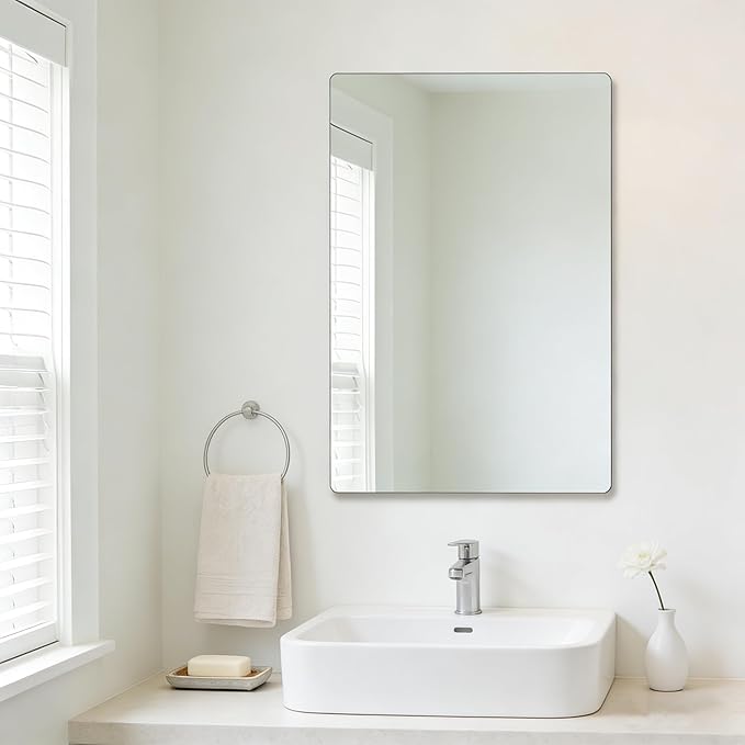 Frameless Mirror, Rectangle Bathroom Mirror