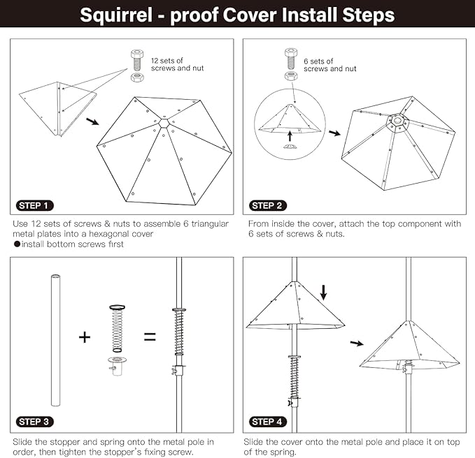 83" Bird Feeding Station Kit with Metal Squirrel Baffle, Heavy Duty Metal Bird Feeding Station with Seed Tray&Mesh Basket, Easy Assembly Ground Mounted Bird Feeder Pole for Garden Yard Outdoor