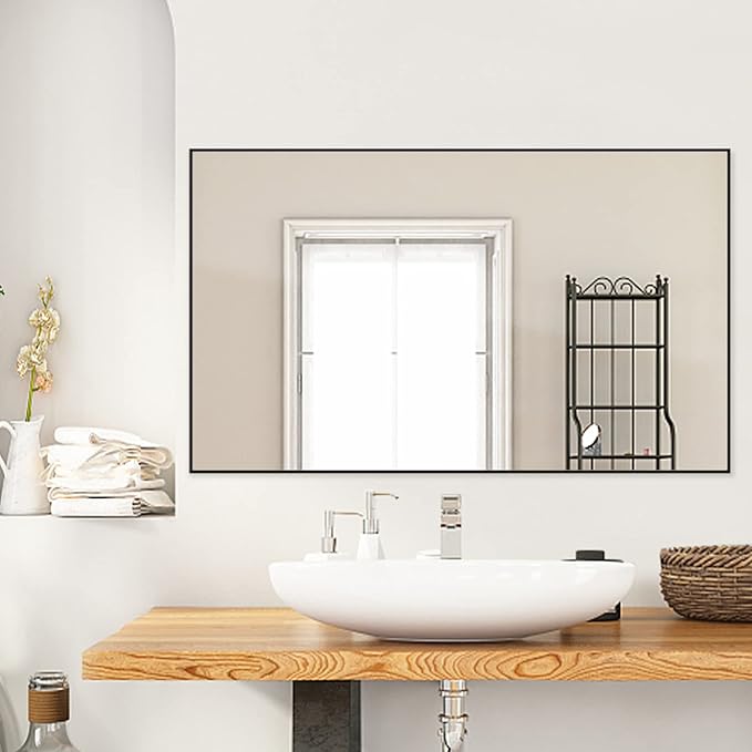 Modern Simple Black Frame 40x24Inch Mirror