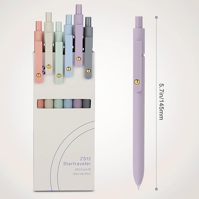 FIOVER Gel Pens, 6pcs Blue Ink Medium Point 0.7mm Smooth Writing Pens with Comfort Grip, Aesthetic Ballpoint for Journaling School Office Supplies, Gifts for Women Men (6PCS Blue Ink)