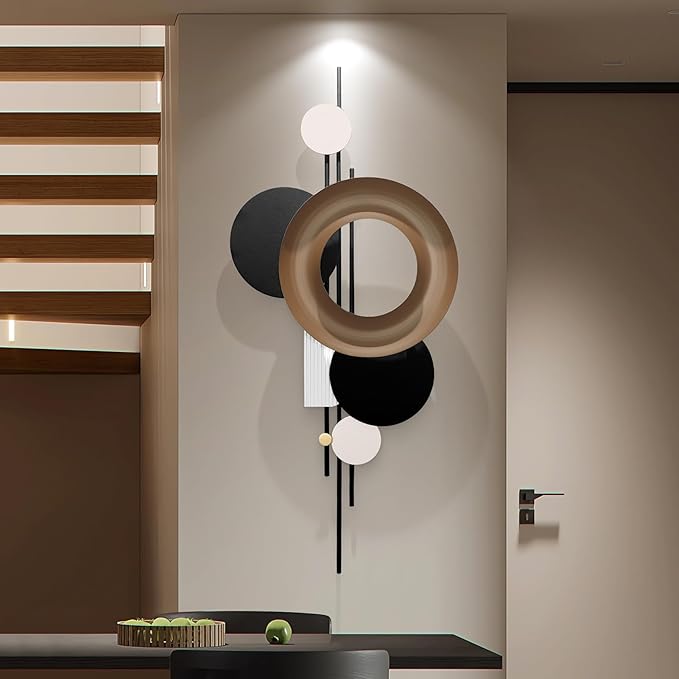 HEBOIX Large Metal Wall Decor Modern Metal Wall Art 3D Wall Sculptures Handmade