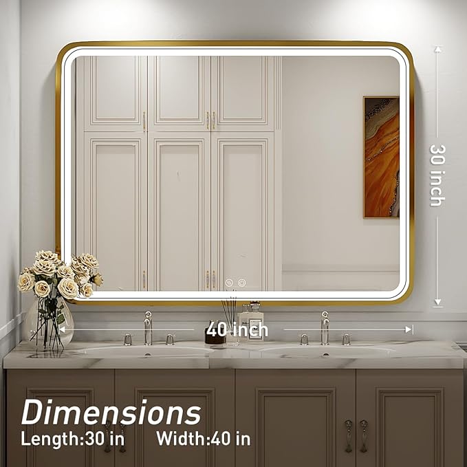 40x30 Inch LED Bathroom Mirror