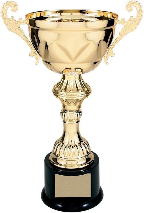 Decade Awards Metal Cup Trophy - Engraved Corporate Love Cup Award | Gold or Silver (10-14.5 Inch)