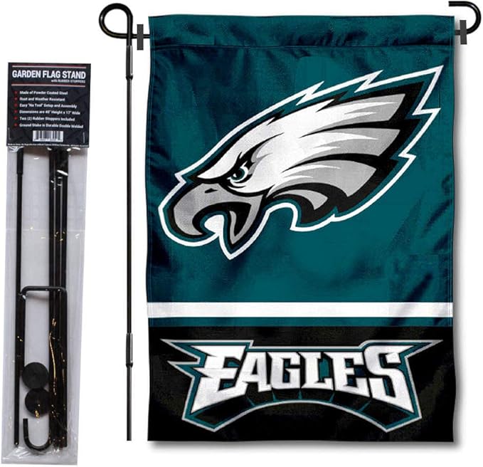 WinCraft Philadelphia Eagles Garden Flag with Stand Holder