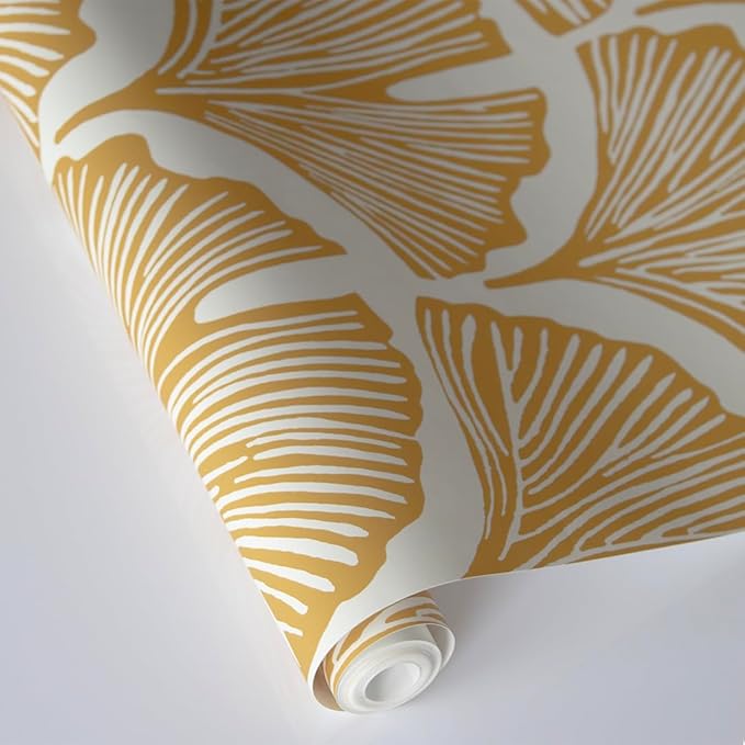 Tempaper x Novogratz Golden Mustard Feather Palm Removable Peel and Stick