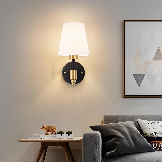 Peel and Stick Wall Sconces, Stick On Wall Sconce Set of 2, Battery Operated