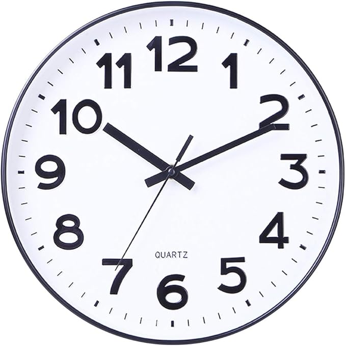 Foraineam 2 Pieces 12-Inch Wall Clock Silent Non Ticking Battery Operated