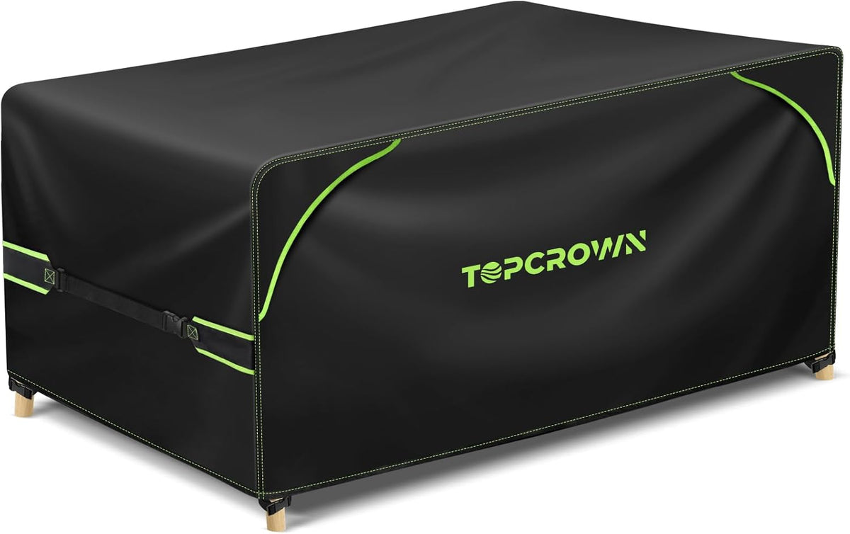 Topcrown Patio Furniture Covers - Waterproof Anti-UV Oxford Fabric with Double Airflow Vents | 74"L x 47"W x 28"H, Black & Green