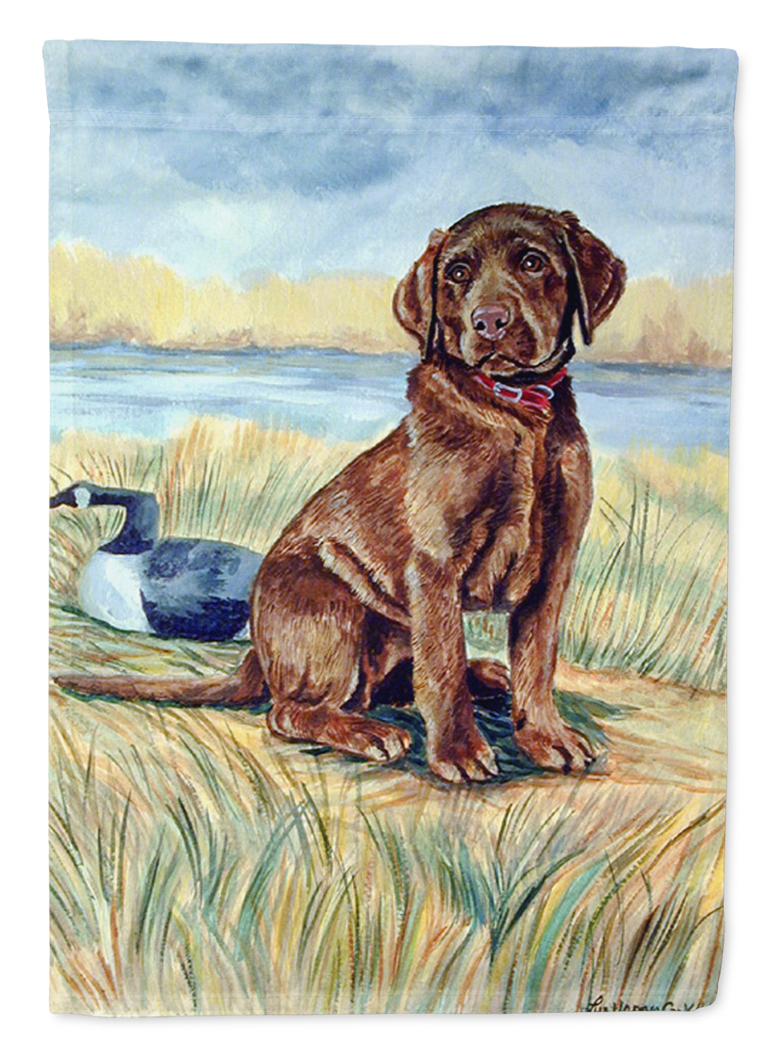 Chocolate Labrador Puppy Garden Flag â Decorative Outdoor Yard Flag