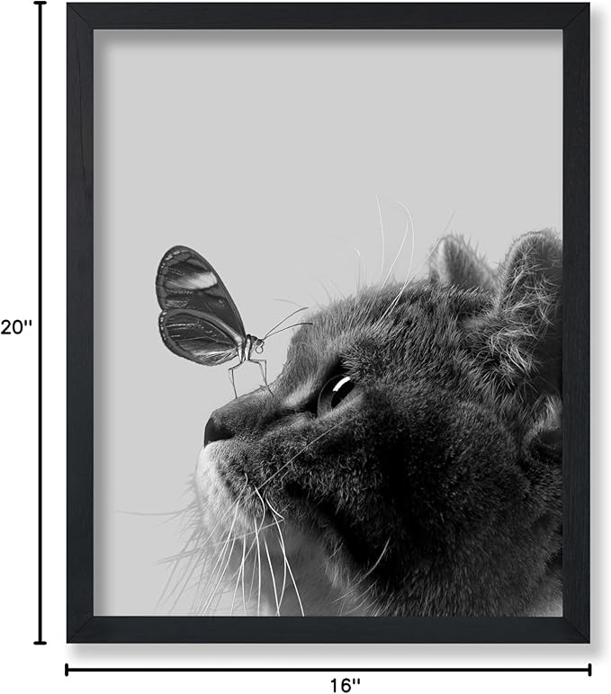 Poster Master Butterfly on Cat Poster