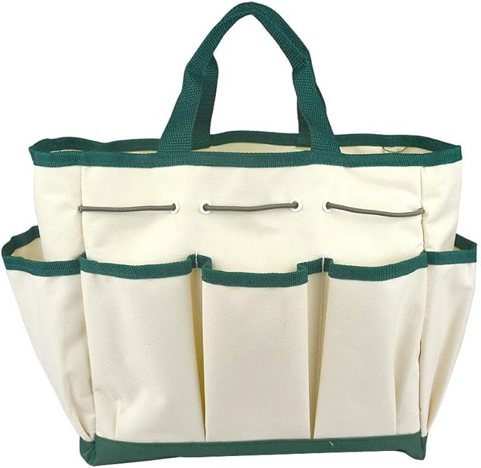 Outdoor Multi Pocket Gardening Tool Kit Holder Oxford 10" x 12" Bag 4 Side Pouches