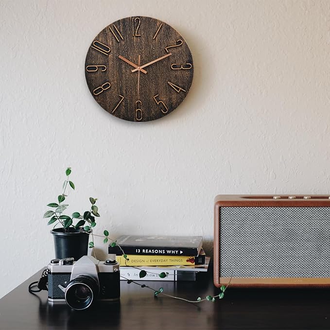 Wall Clock, Silent Clock, Wall Clocks Battery Operated, 12 inch Modern Wall