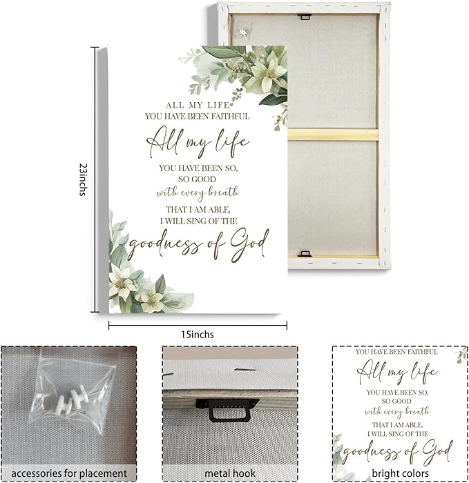 HIWX Christian Wall Decor, All My Life You Have Been Faithful Bible Verse