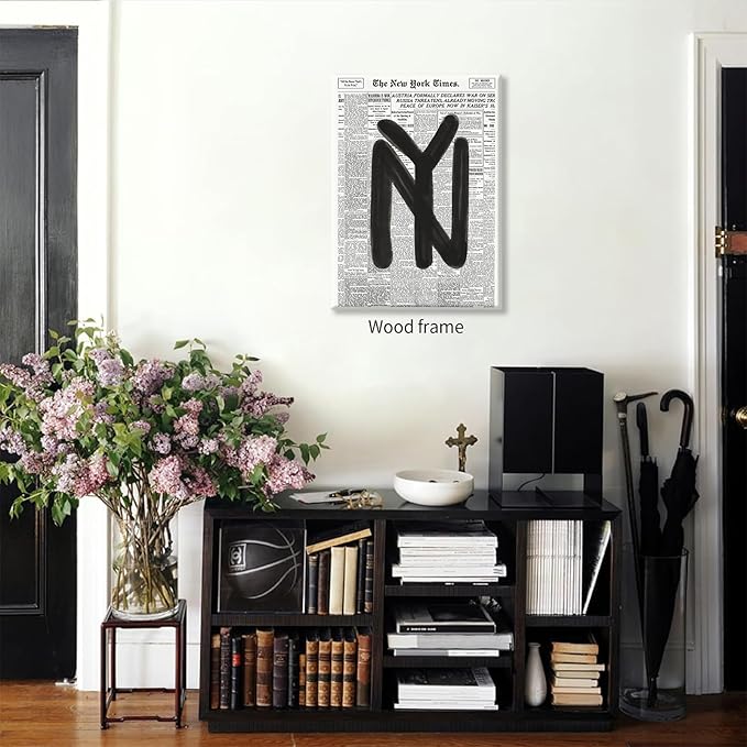Black and White Newspaper Wall Art Vintage New York City Poster Trendy