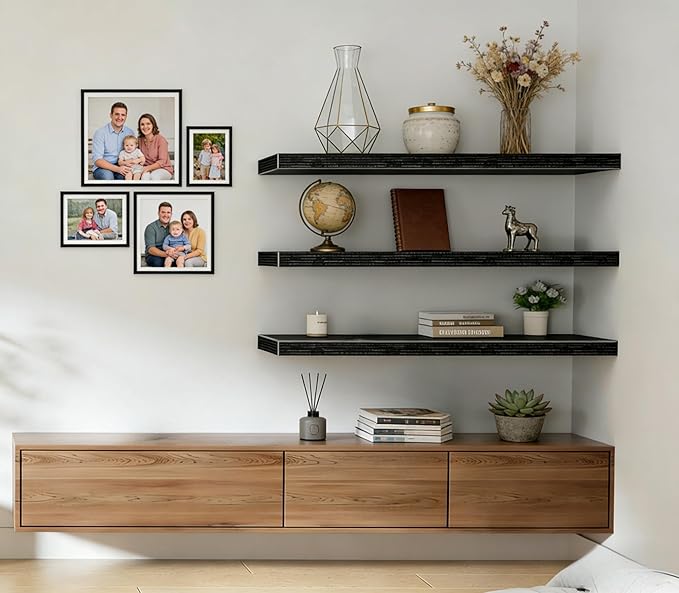 Vervida® Floating Shelves, 35.4 inch Wall Mounted Rustic Wood Shelves