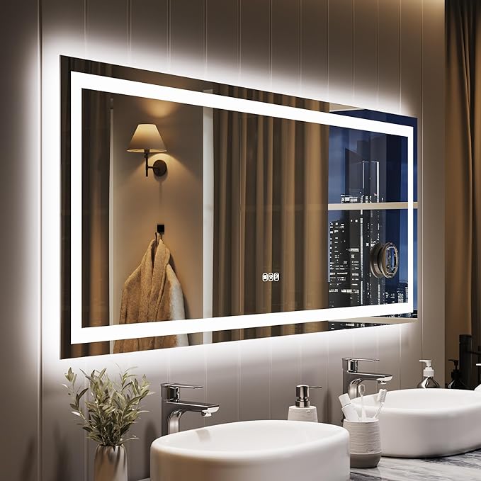 LED Bathroom Mirror 60 x 24 inch, Lighted Bathroom Vanity Mirror
