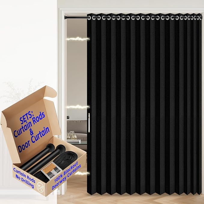 AJAZZ Blackout Door Curtains for Doorways