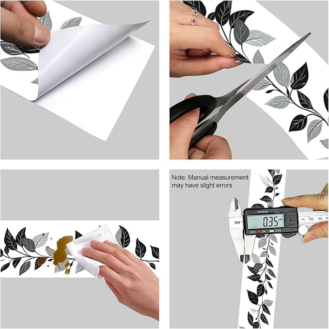 HOMETITUTE Wallpaper Border Peel and Stick Feather Texture Decorative Wall Trim
