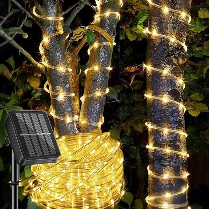 LairtPOW Solar Rope Light Waterproof IP65 39FT 100LEDs Outdoor LED âSolar Outdoor Lights for Party Garden Yard Home Wedding Christmas Halloween Holiday Tree Decoration Lighting