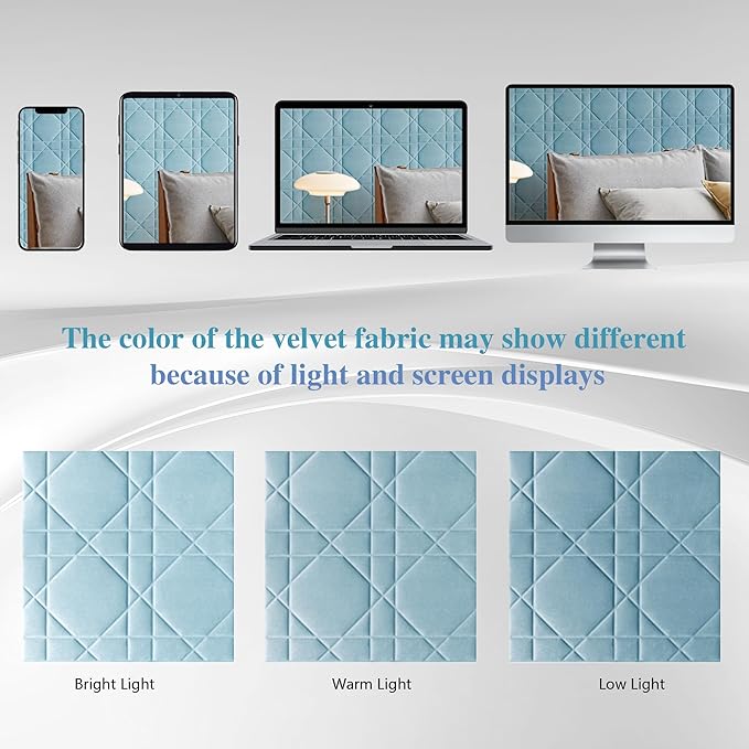 Velvet 3D wall Panels for Interior wall Decor Peel and Stick, Soundproof