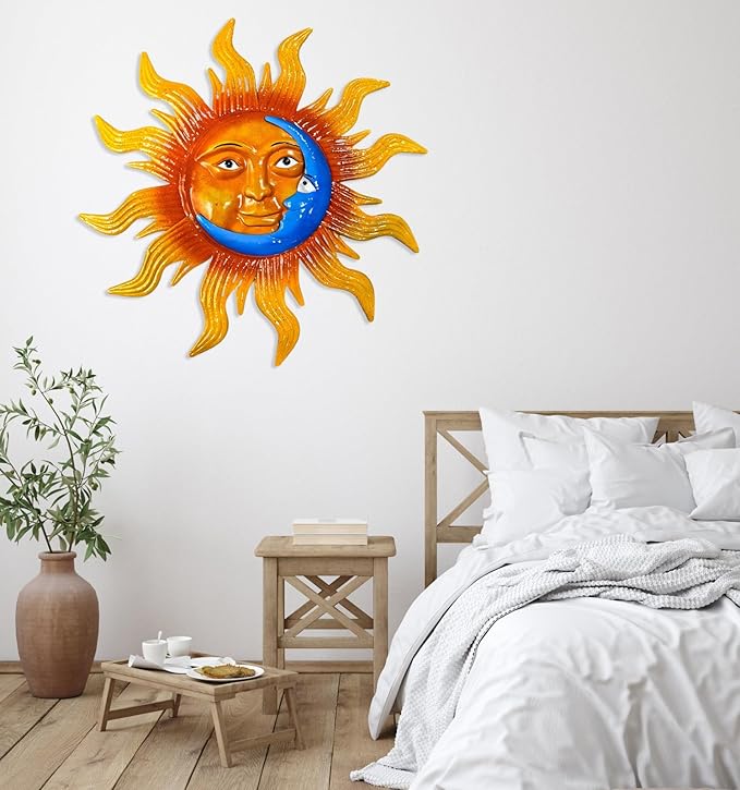 2025 New Metal Birds Outdoor Wall Art Decor+25.7'' Large Size Metal Sun Outdoor Wall Art Decor