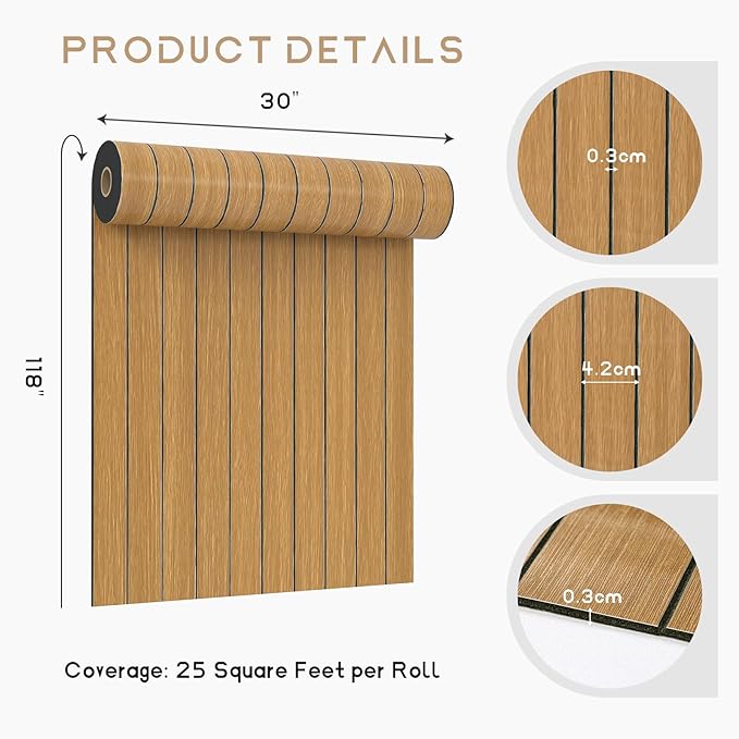 VEELIKE Honey Teak Wood Slat Wall Panels Peel and Stick Decorative Faux Wood