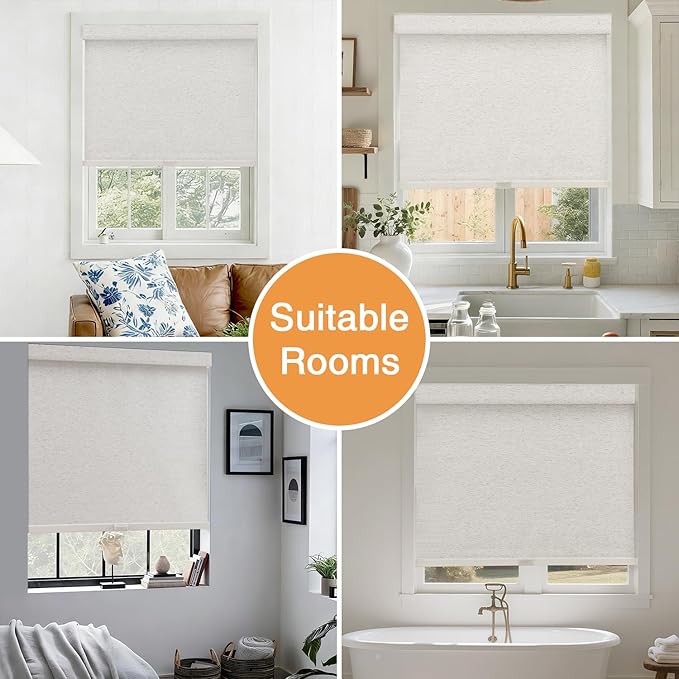 AOSKY No Drill Cordless Blackout Roller Shades