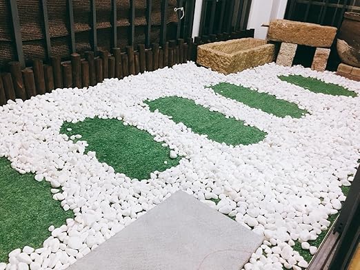 SIDONG 20 lbs White River Rocks, 1.2-2 Inches Matte Pebbles for Indoor Plants, Aquarium Rocks Used in Fish Tank, Decorative Stones for Plants, Vases, Home DΓ©cor, Crafting, Garden Landscaping