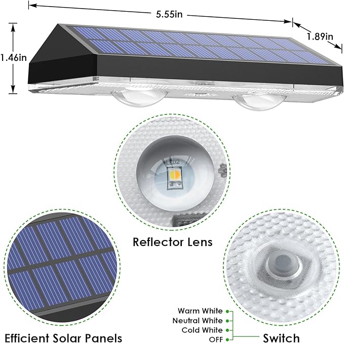LIANGLOME Solar Fence Lights